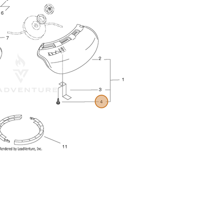 ECHO part 90025205012 — IPL diagram snippet (6x zoom, amber highlight)