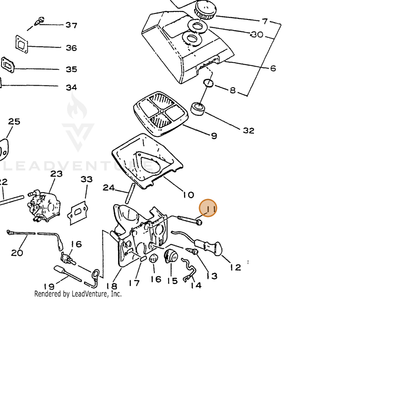 ECHO part 90025205055 — IPL diagram snippet (6x zoom, amber highlight)