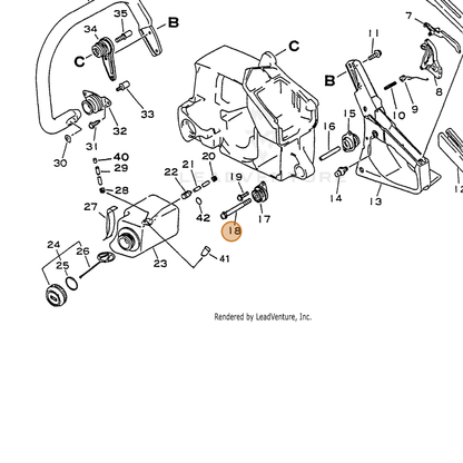 ECHO part 90025205070 — IPL diagram snippet (6x zoom, amber highlight)
