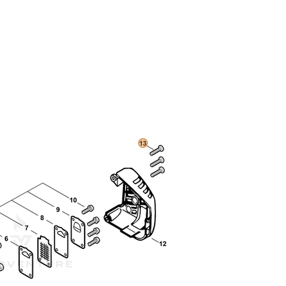 ECHO part 90025304016 — IPL diagram snippet (6x zoom, amber highlight)