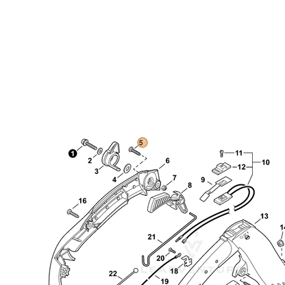 ECHO part 90025305025 — IPL diagram snippet (6x zoom, amber highlight)