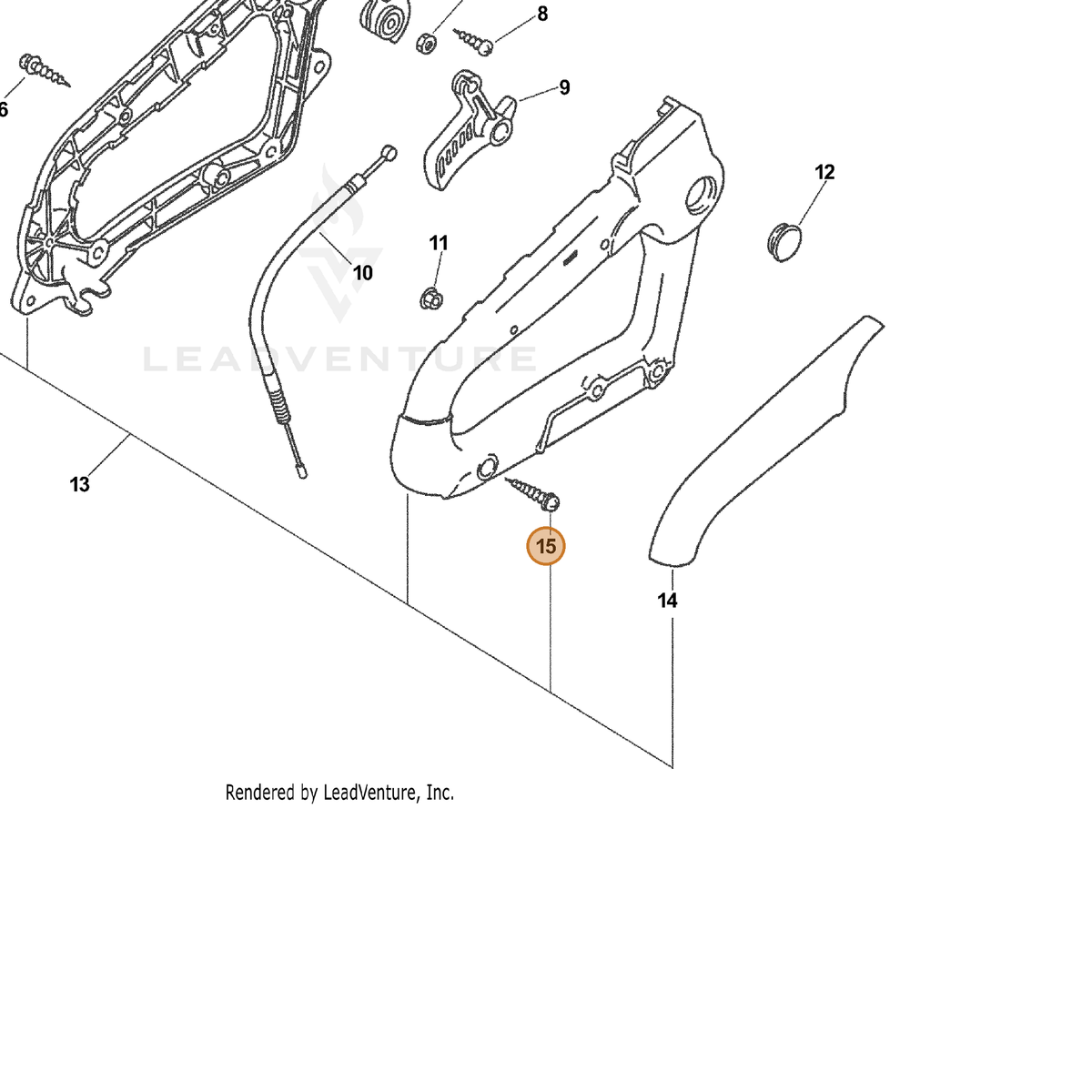 ECHO part 90025305030 — IPL diagram snippet (6x zoom, amber highlight)