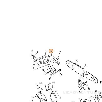 ECHO part 90026704014 — IPL diagram snippet (6x zoom, amber highlight)