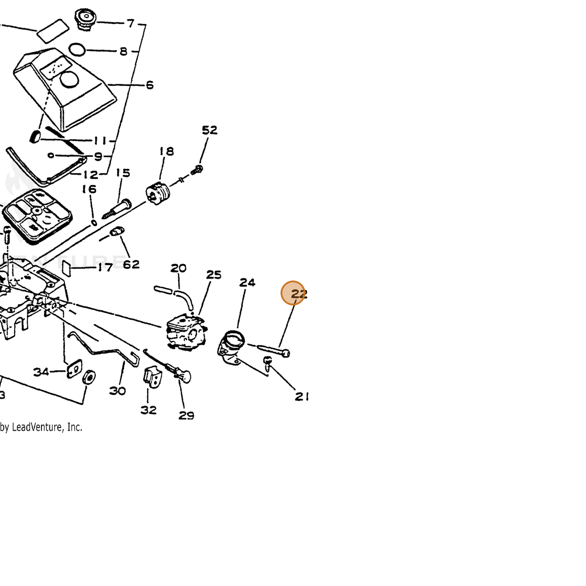 ECHO part 90028505053 — IPL diagram snippet (6x zoom, amber highlight)