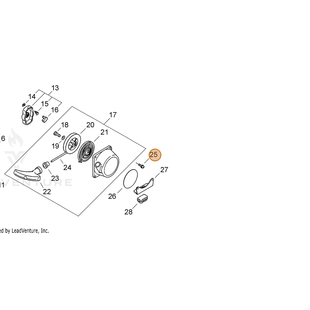 ECHO part 90029204018 — IPL diagram snippet (6x zoom, amber highlight)