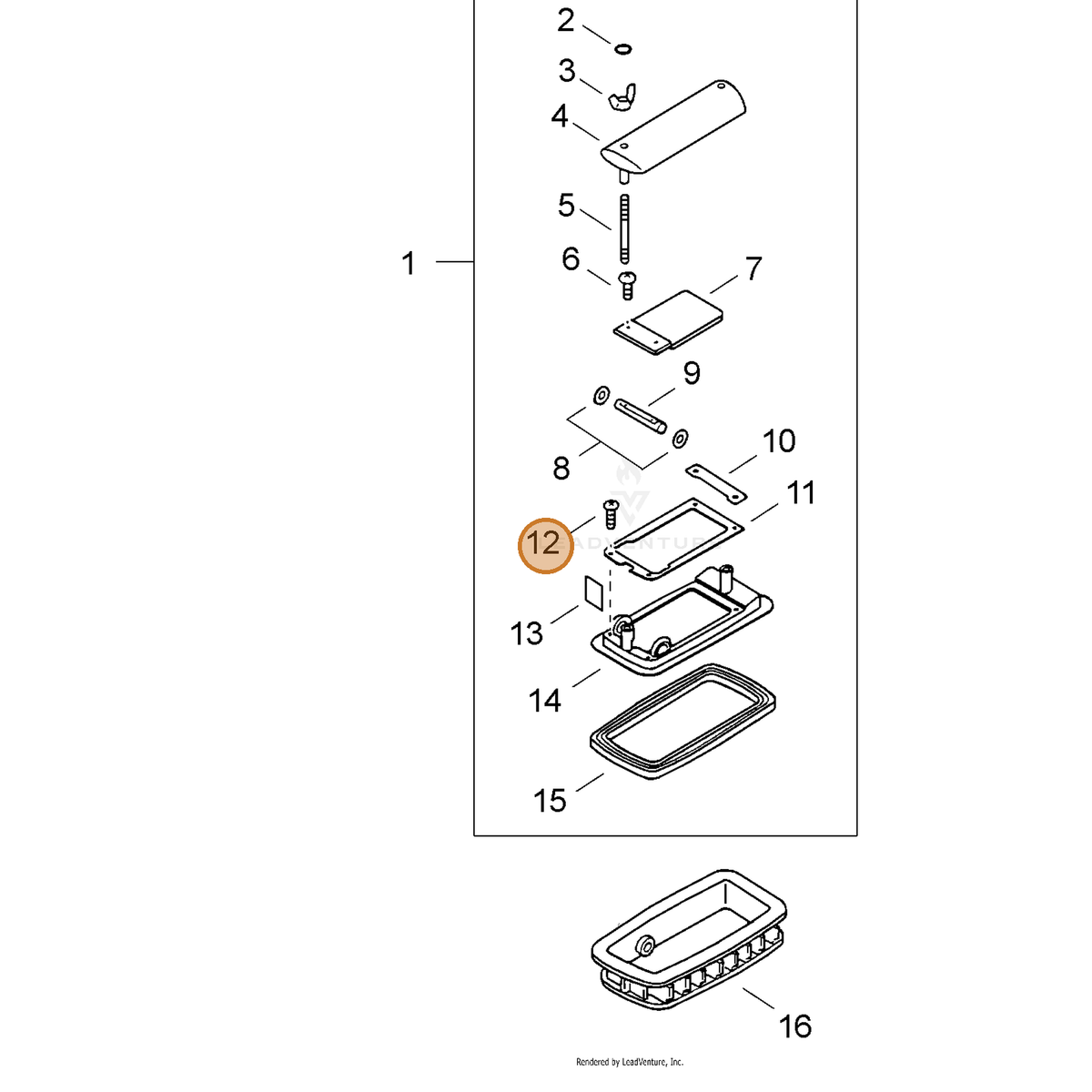 ECHO part 90029504014 — IPL diagram snippet (6x zoom, amber highlight)
