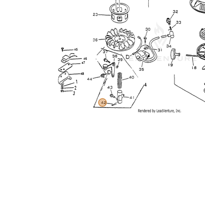 ECHO part 90030030030 — IPL diagram snippet (6x zoom, amber highlight)