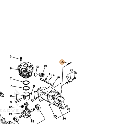 ECHO part 90030120016 — IPL diagram snippet (6x zoom, amber highlight)