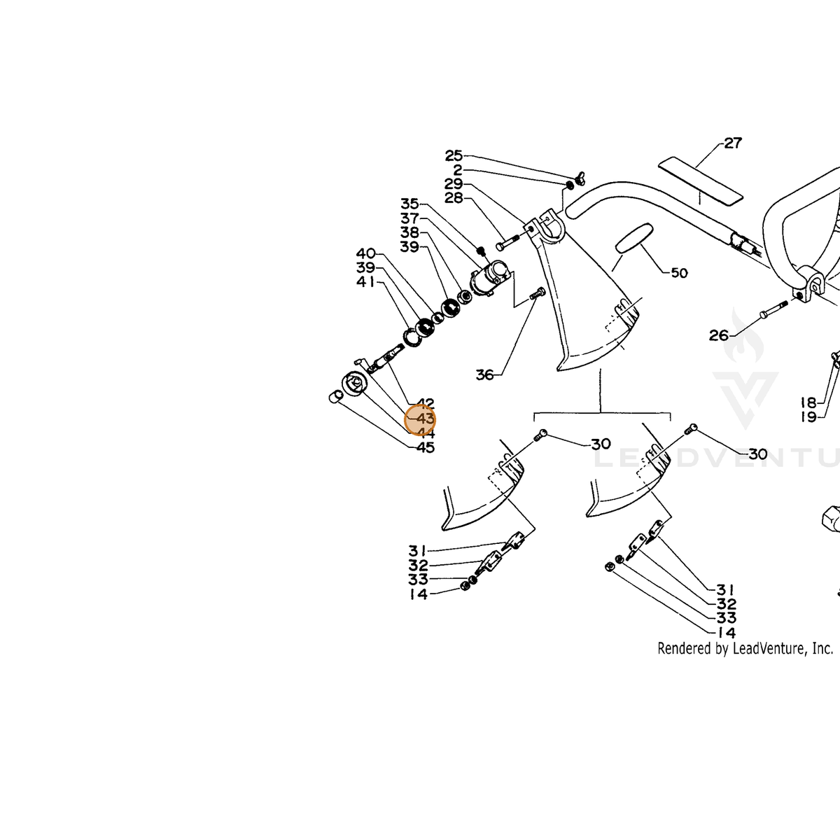 ECHO part 90030530006 — IPL diagram snippet (6x zoom, amber highlight)