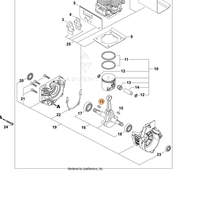 ECHO part 90032303014 — IPL diagram snippet (6x zoom, amber highlight)