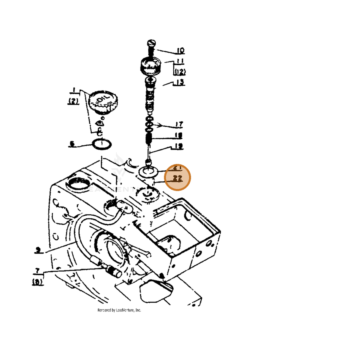 ECHO part 90033015098 — IPL diagram snippet (6x zoom, amber highlight)