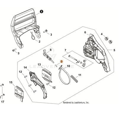 ECHO part 90033030120 — IPL diagram snippet (6x zoom, amber highlight)