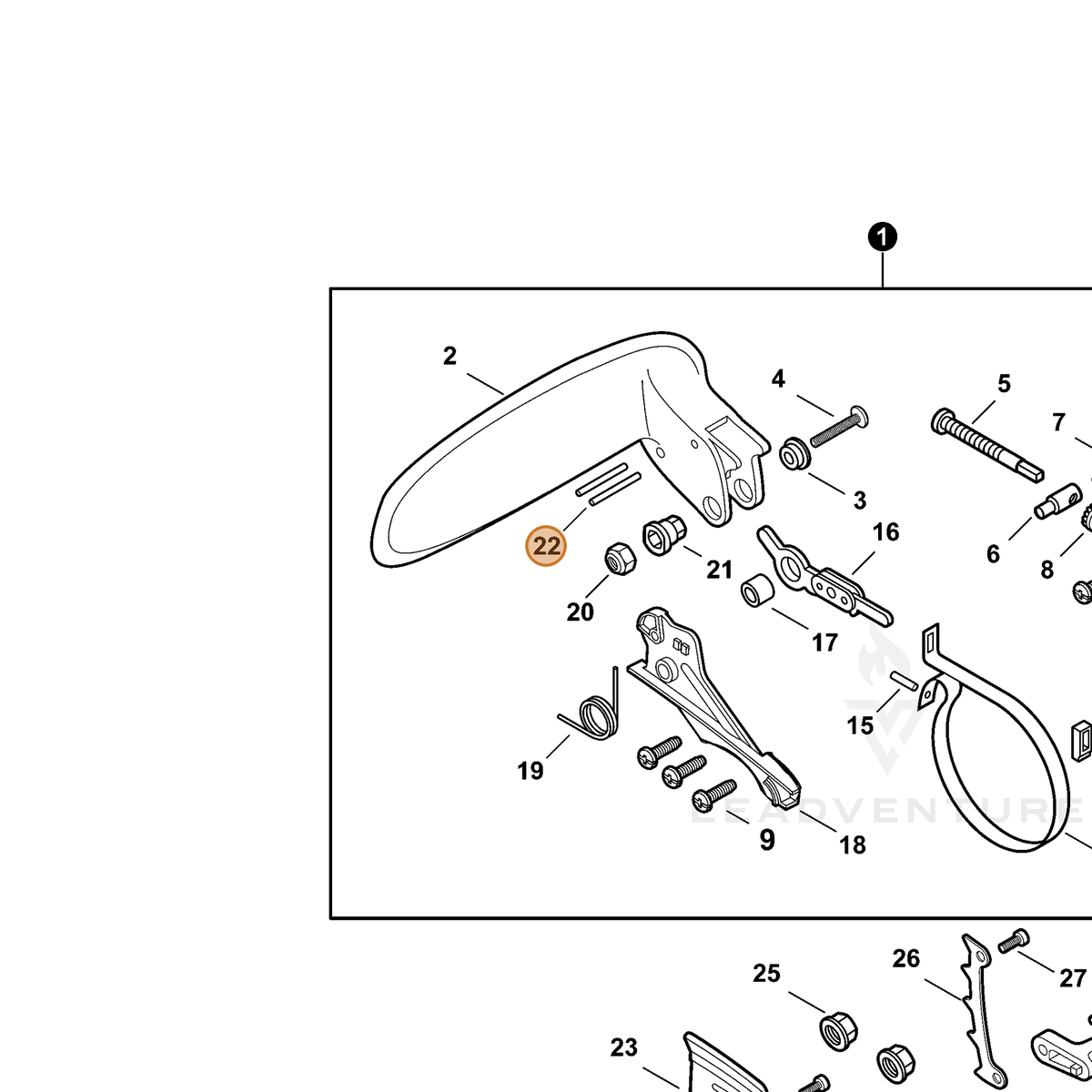 ECHO part 90033030260 — IPL diagram snippet (6x zoom, amber highlight)