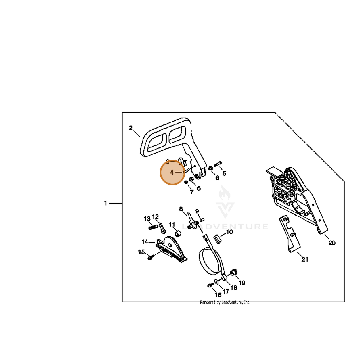 ECHO part 90033035260 — IPL diagram snippet (6x zoom, amber highlight)