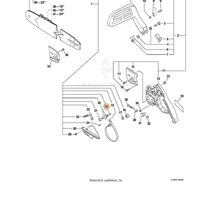 ECHO part 90033040088 — IPL diagram snippet (6x zoom, amber highlight)