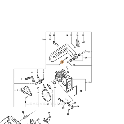 ECHO part 90033040238 — IPL diagram snippet (6x zoom, amber highlight)