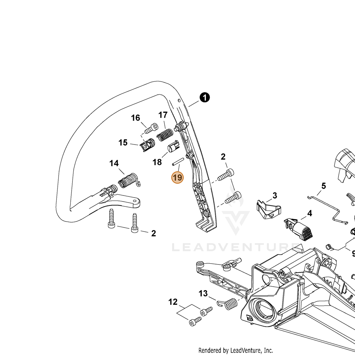 ECHO part 90033040298 — IPL diagram snippet (6x zoom, amber highlight)