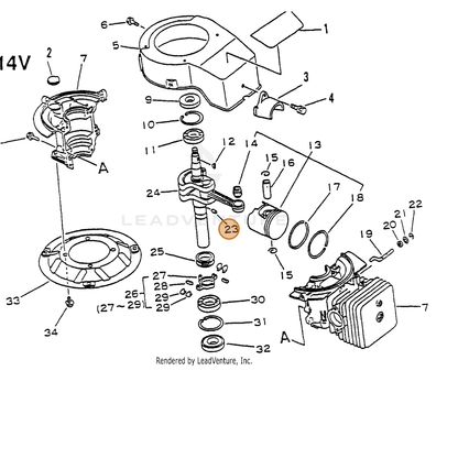 ECHO part 90033130060 — IPL diagram snippet (6x zoom, amber highlight)