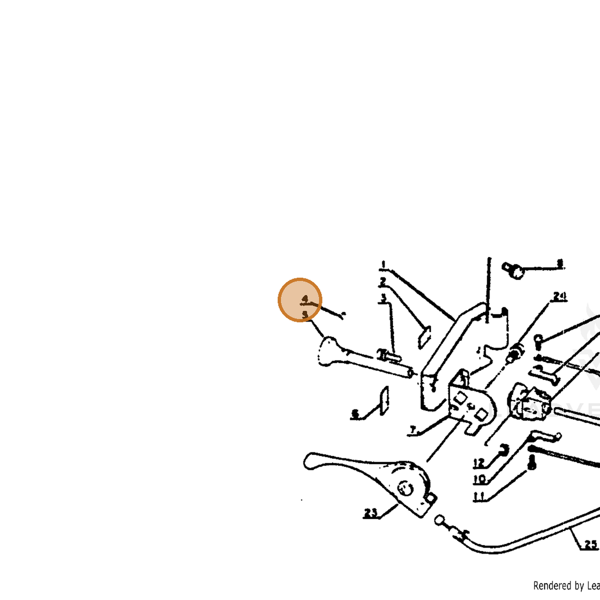 ECHO part 90034016010 — IPL diagram snippet (6x zoom, amber highlight)