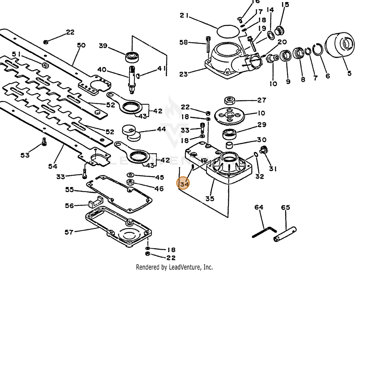 ECHO part 90034030010 — IPL diagram snippet (6x zoom, amber highlight)