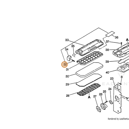 ECHO part 90034030025 — IPL diagram snippet (6x zoom, amber highlight)