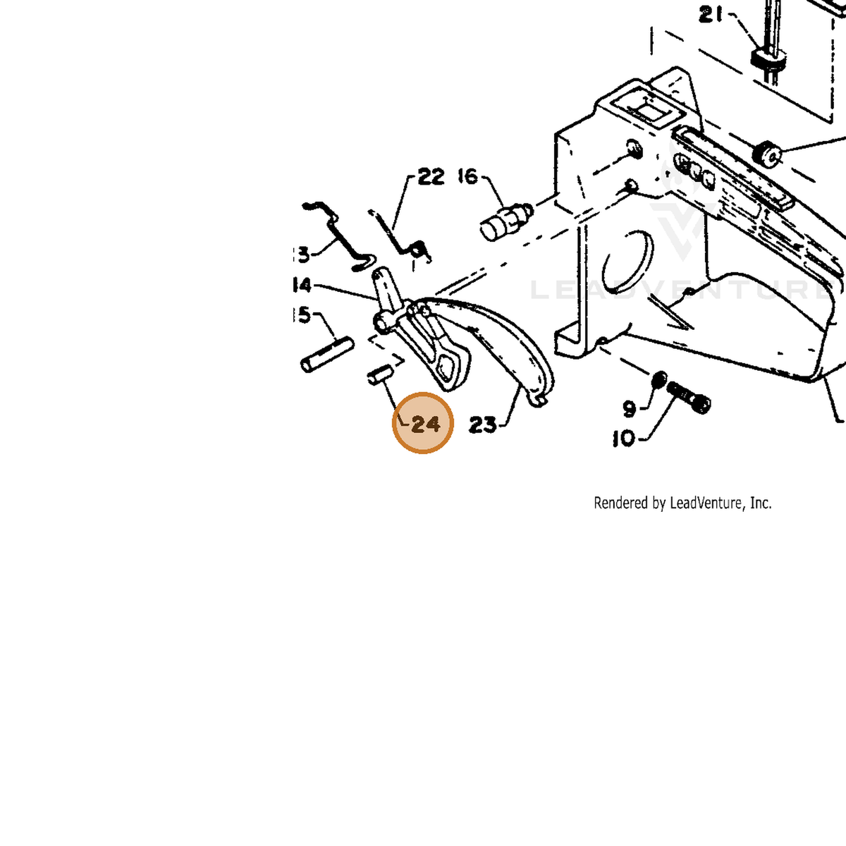 ECHO part 90034040010 — IPL diagram snippet (6x zoom, amber highlight)