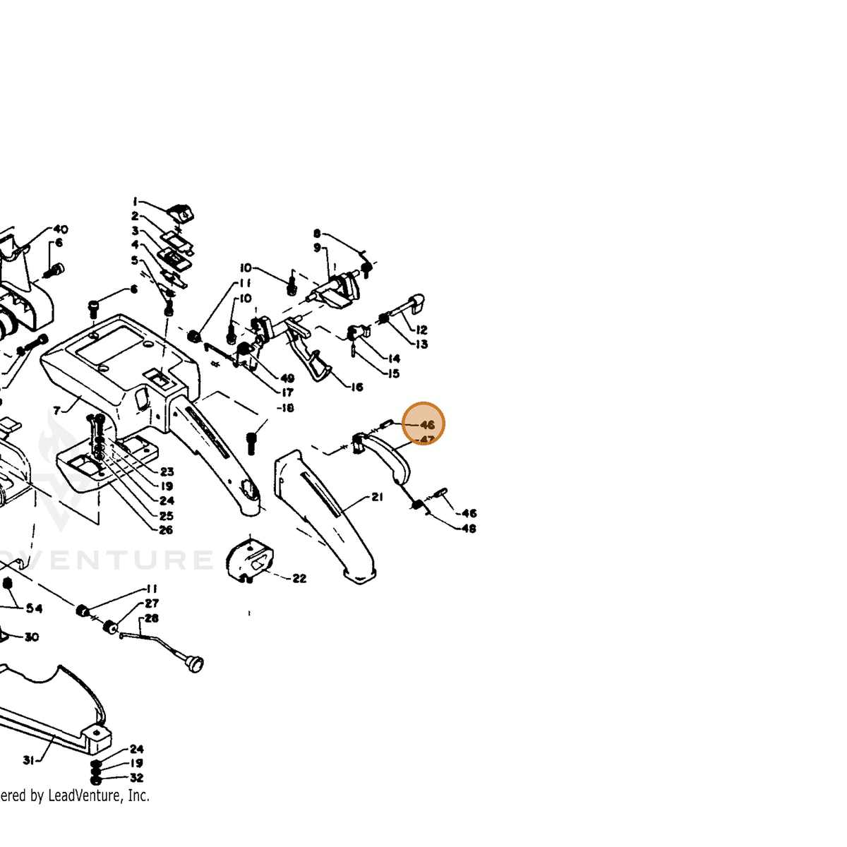 ECHO part 90034040016 — IPL diagram snippet (6x zoom, amber highlight)