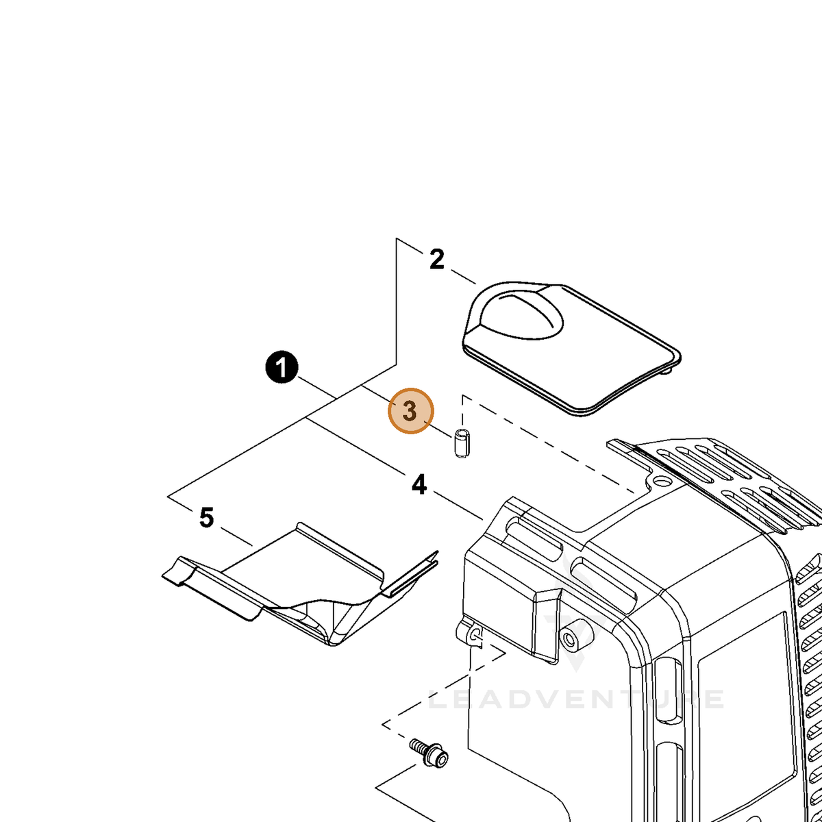 ECHO part 90034240008 — IPL diagram snippet (6x zoom, amber highlight)