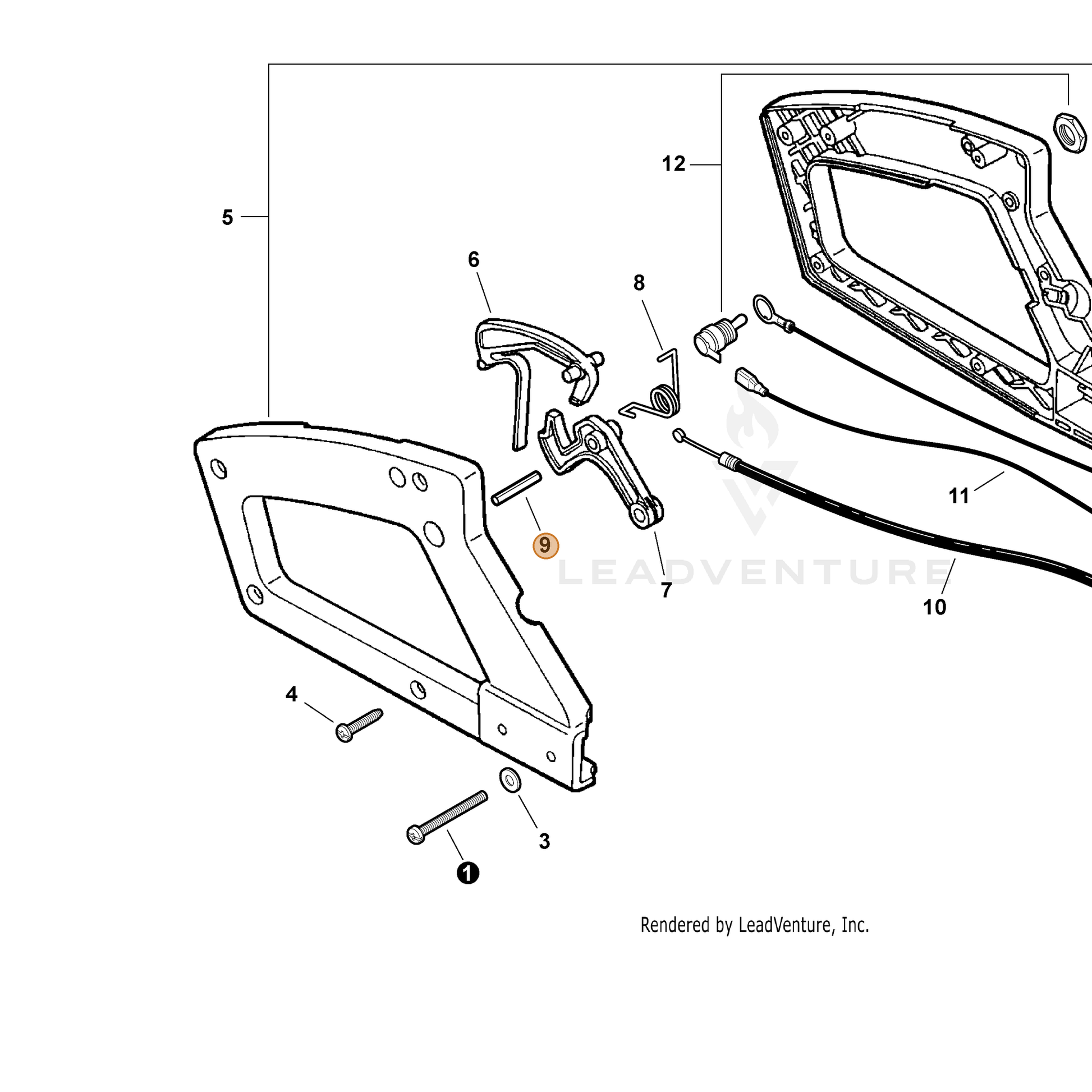 ECHO part 90034250025 — IPL diagram snippet (6x zoom, amber highlight)