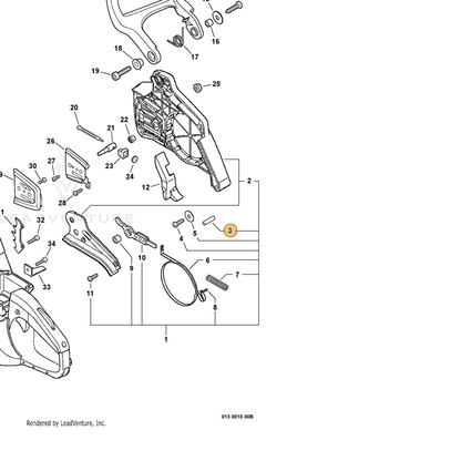 ECHO part 90034260025 — IPL diagram snippet (6x zoom, amber highlight)
