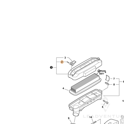 ECHO part 90034530025 — IPL diagram snippet (6x zoom, amber highlight)