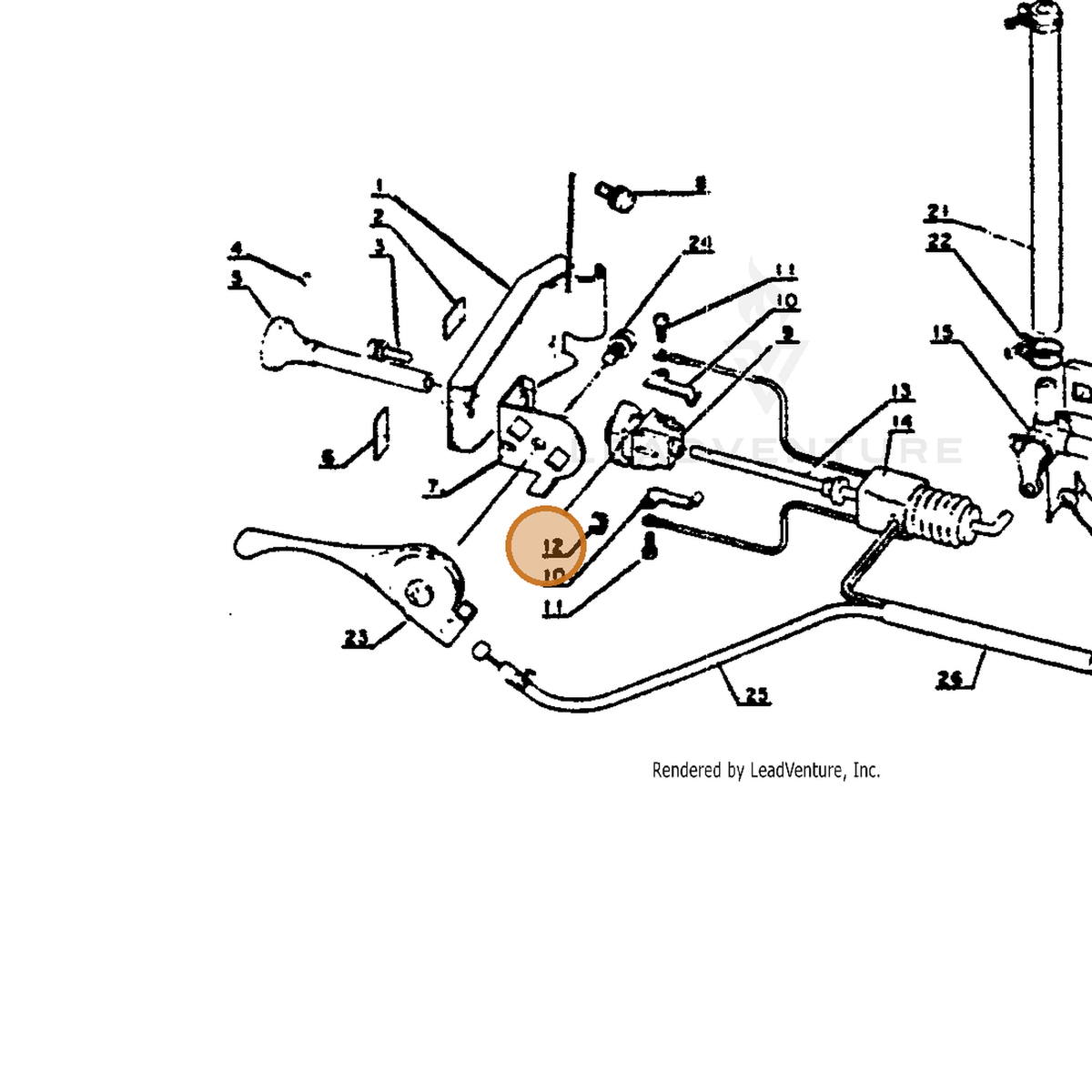 ECHO part 90050000004 — IPL diagram snippet (6x zoom, amber highlight)