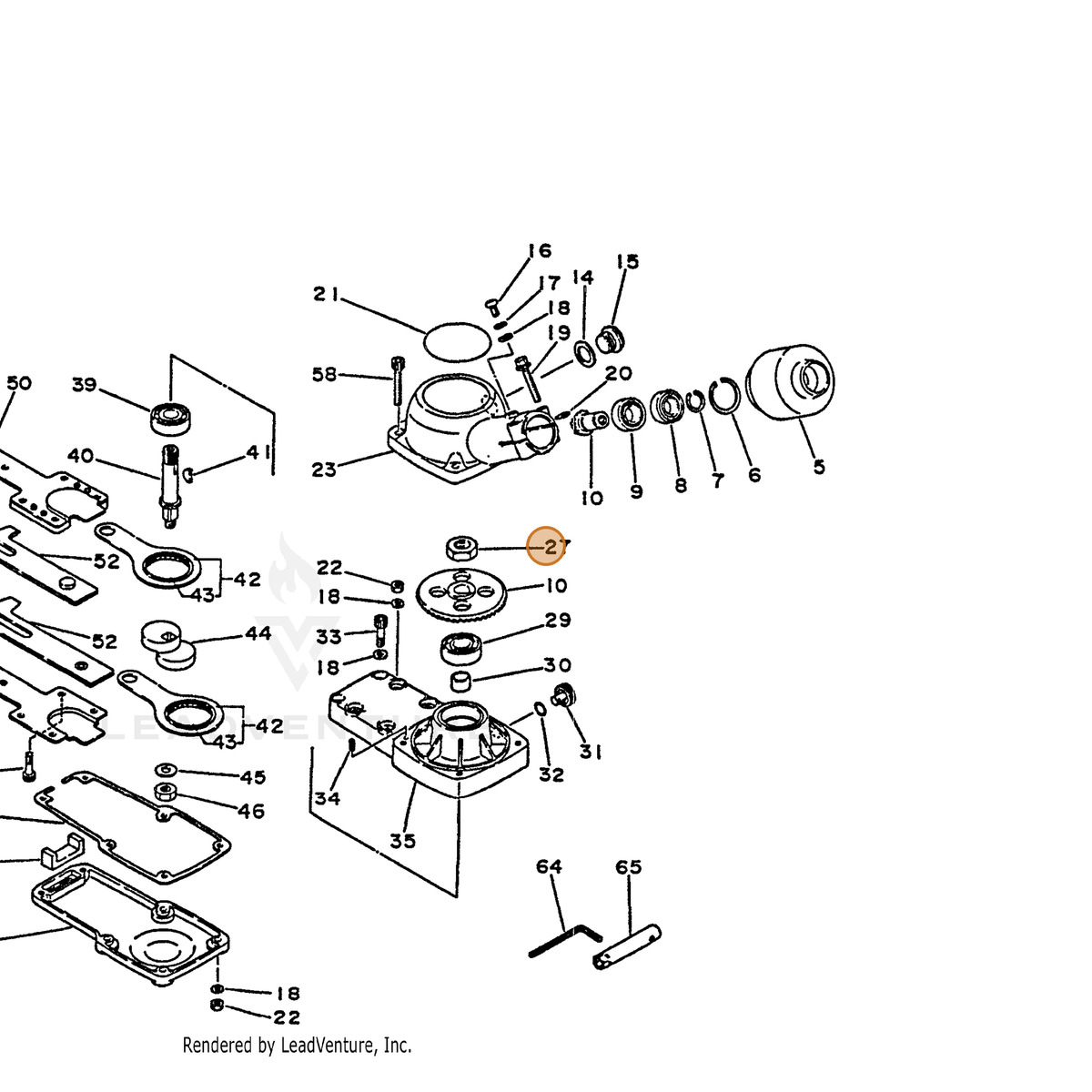 ECHO part 90050300012 — IPL diagram snippet (6x zoom, amber highlight)