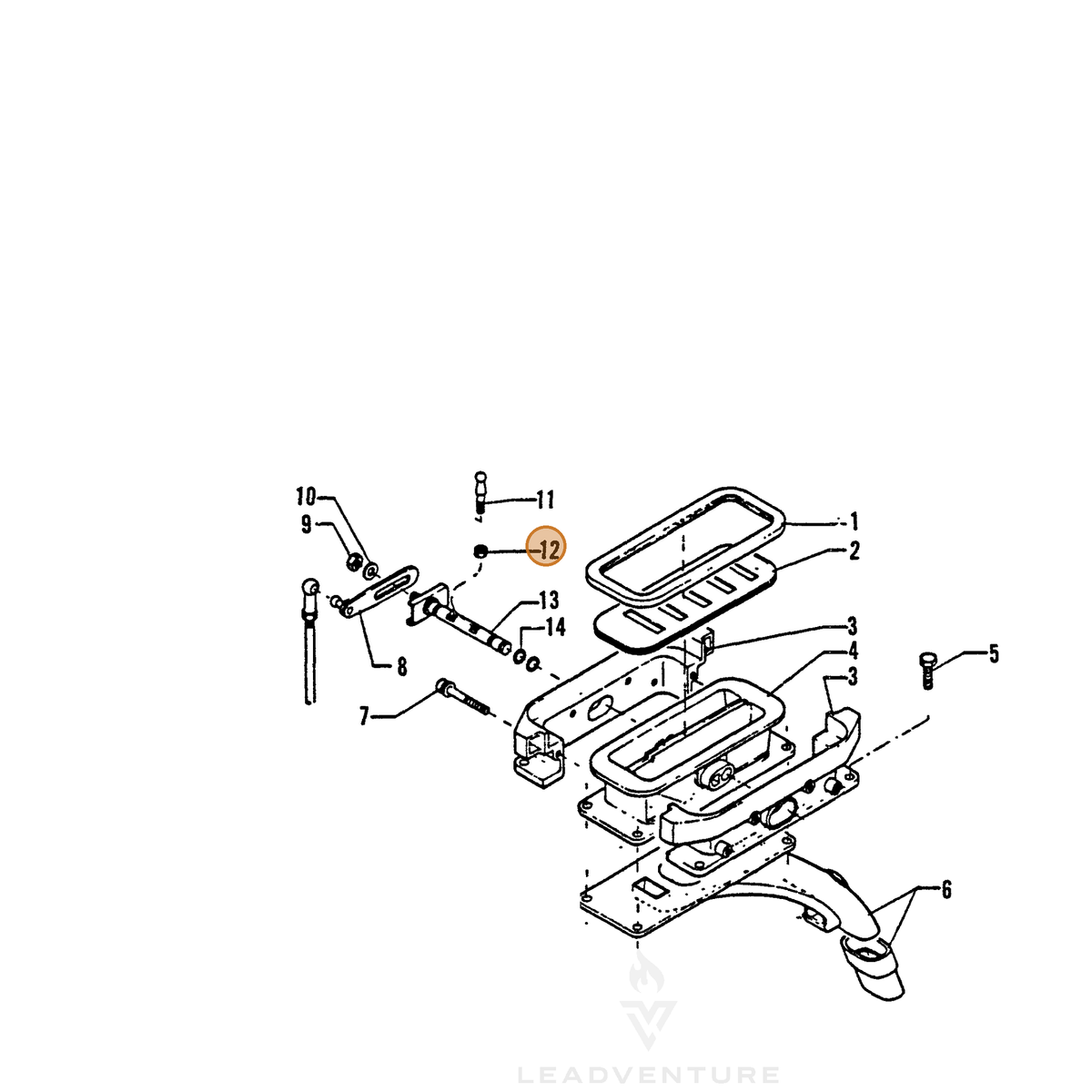 ECHO part 90050900004 — IPL diagram snippet (6x zoom, amber highlight)