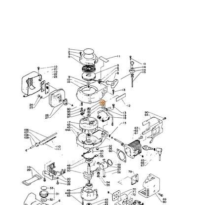 ECHO part 90051000008 — IPL diagram snippet (6x zoom, amber highlight)