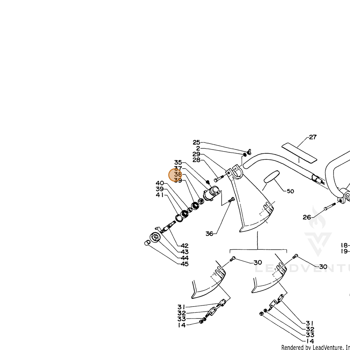 ECHO part 90051300012 — IPL diagram snippet (6x zoom, amber highlight)