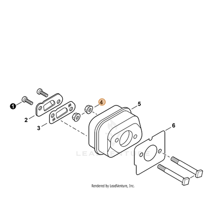 ECHO part 90051600005 — IPL diagram snippet (6x zoom, amber highlight)