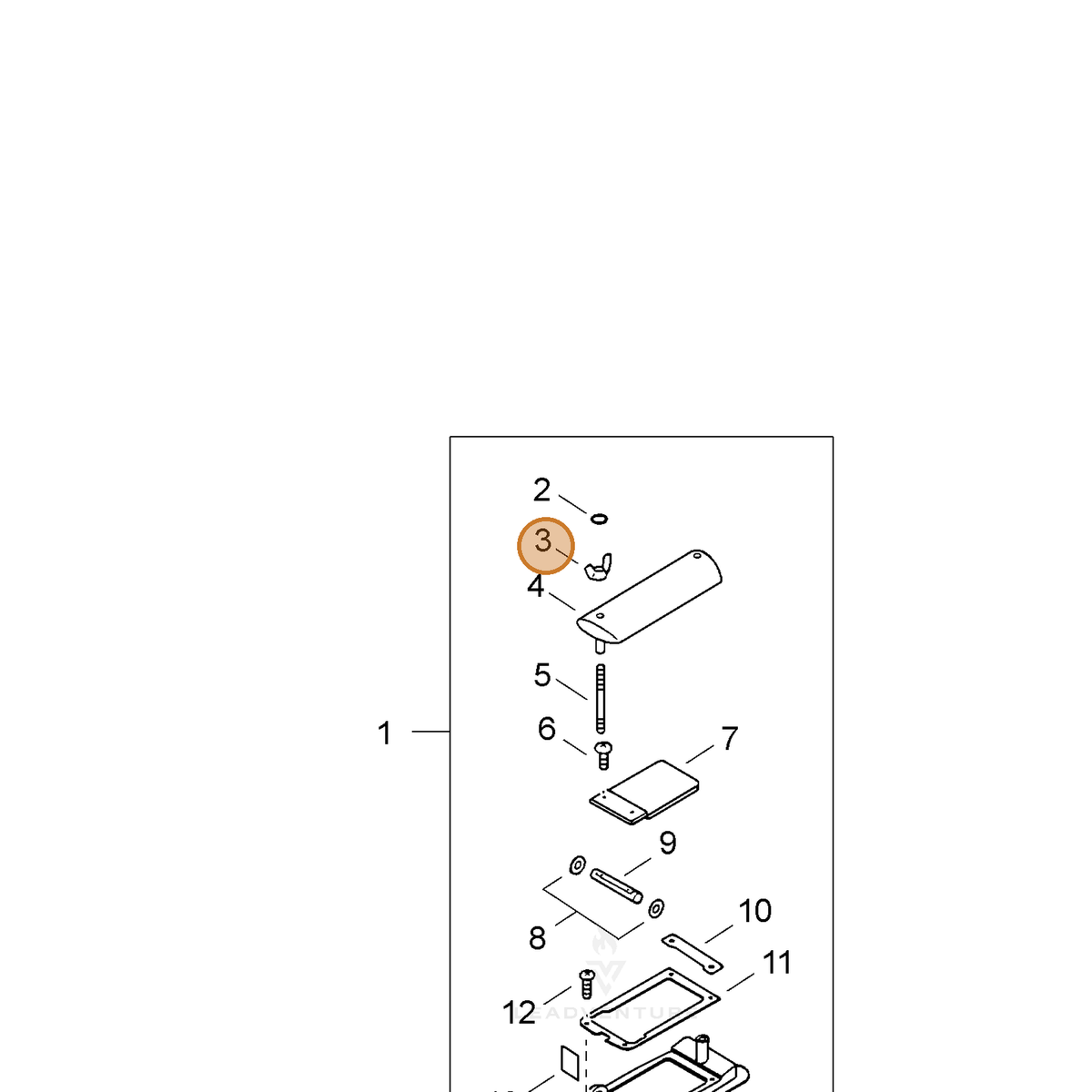 ECHO part 90053900005 — IPL diagram snippet (6x zoom, amber highlight)