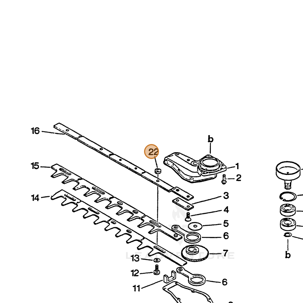 ECHO part 90056000006 — IPL diagram snippet (6x zoom, amber highlight)