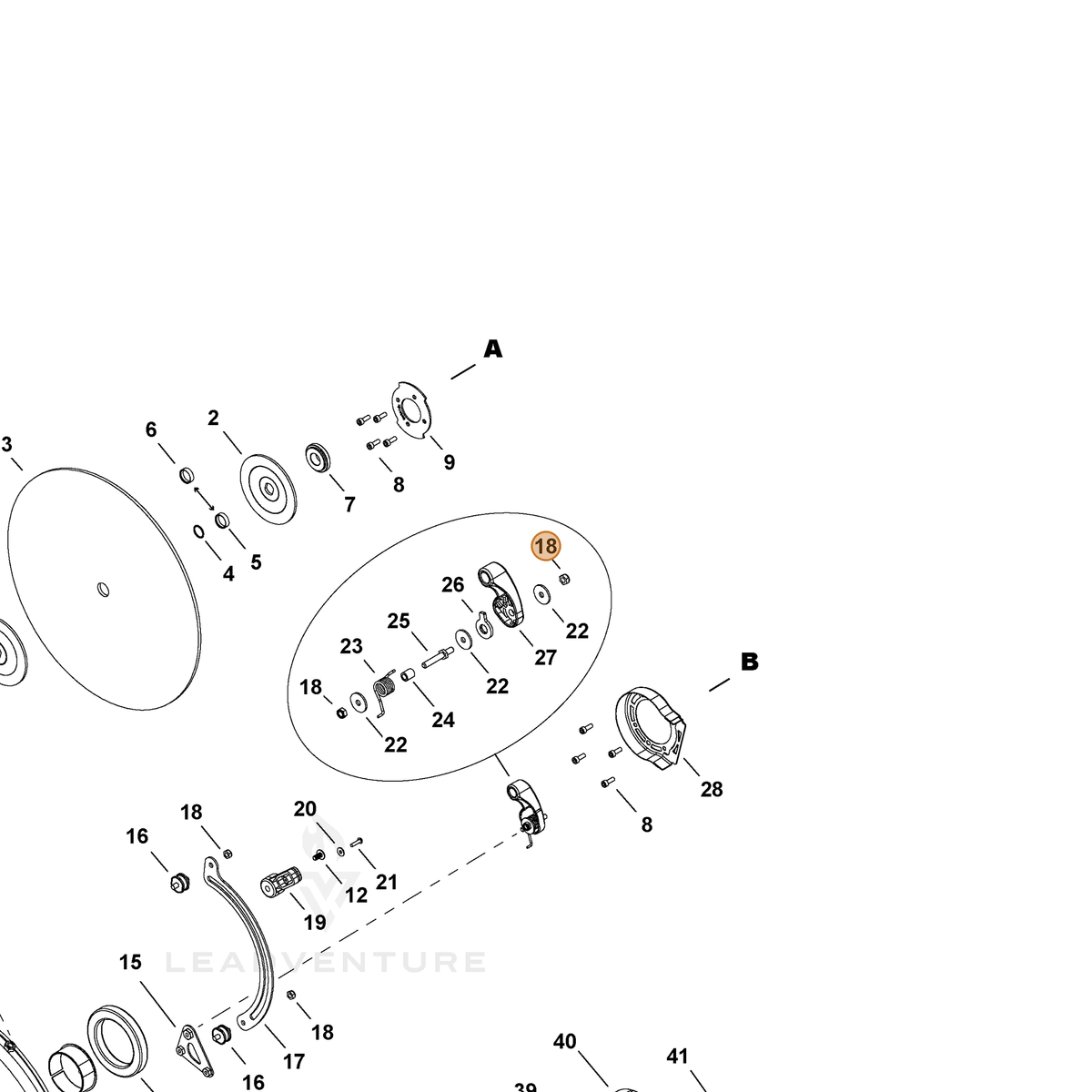 ECHO part 90056100006 — IPL diagram snippet (6x zoom, amber highlight)
