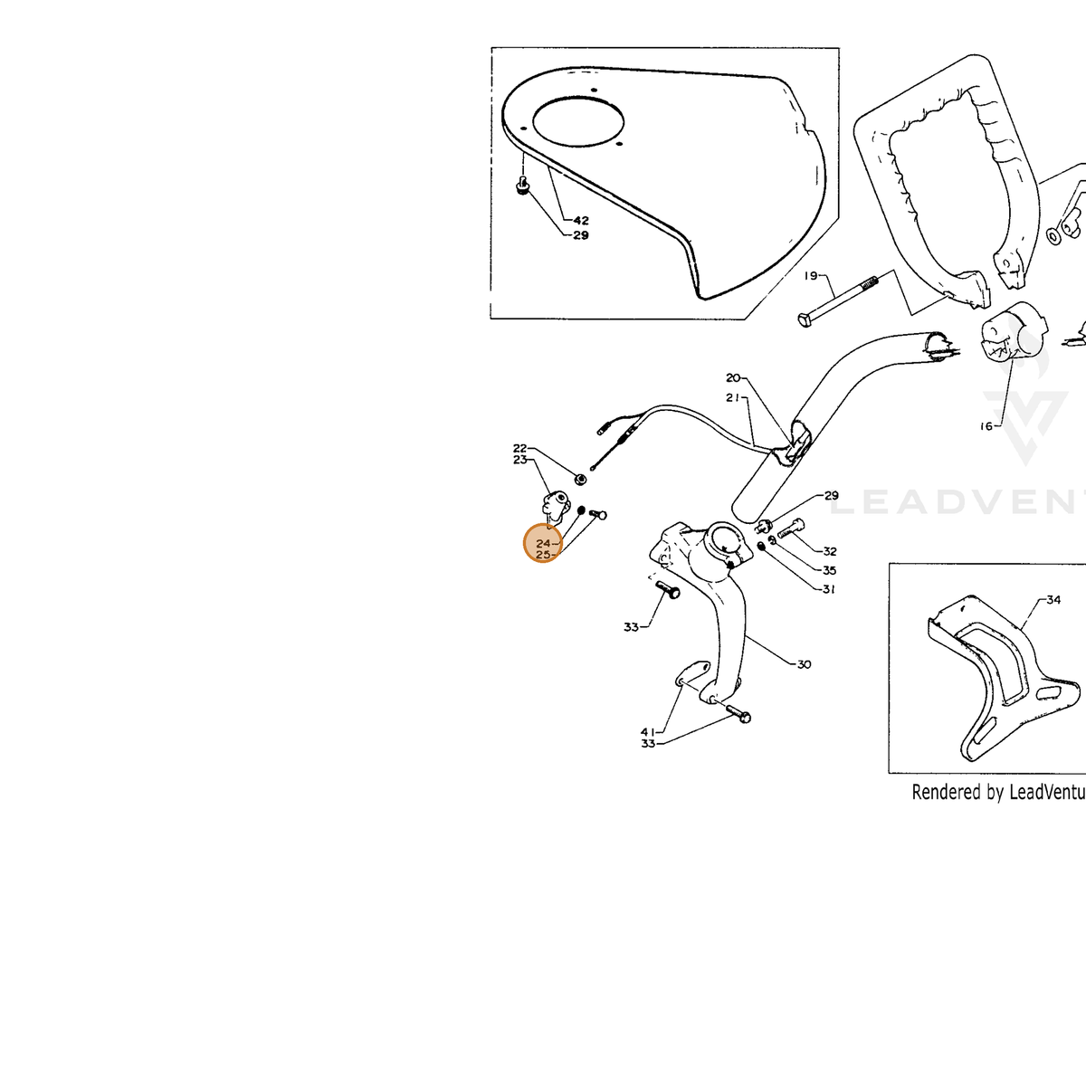 ECHO part 90060200004 — IPL diagram snippet (6x zoom, amber highlight)