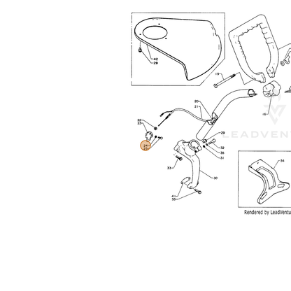 ECHO part 90060200004 — IPL diagram snippet (6x zoom, amber highlight)