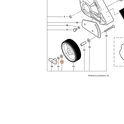 ECHO part 90060200008 — IPL diagram snippet (6x zoom, amber highlight)