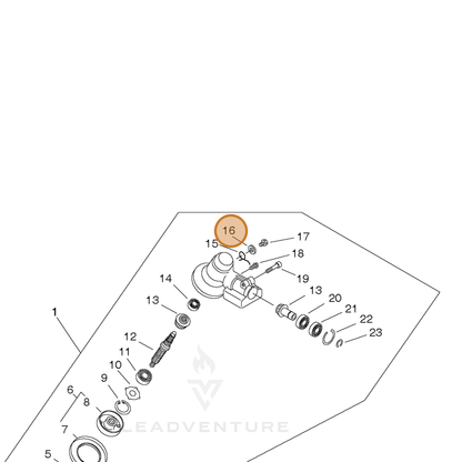 ECHO part 90060350008 — IPL diagram snippet (6x zoom, amber highlight)