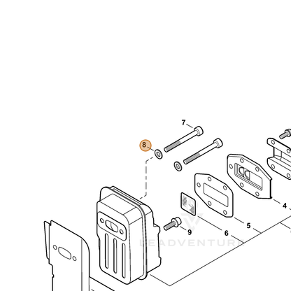 ECHO part 90060400005 — IPL diagram snippet (6x zoom, amber highlight)