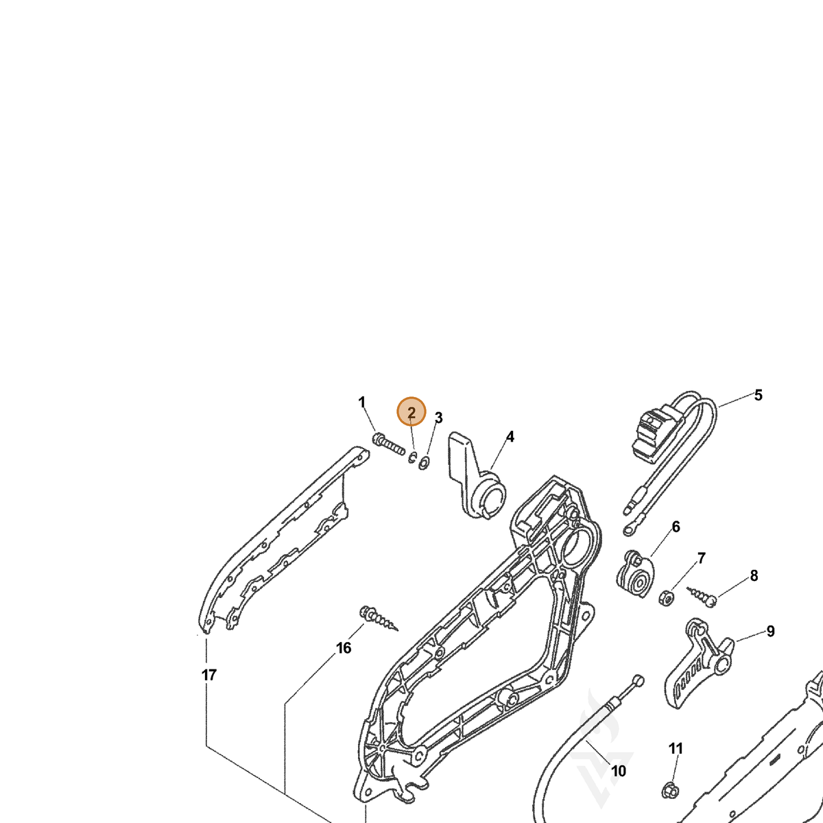 ECHO part 90060500006 — IPL diagram snippet (6x zoom, amber highlight)