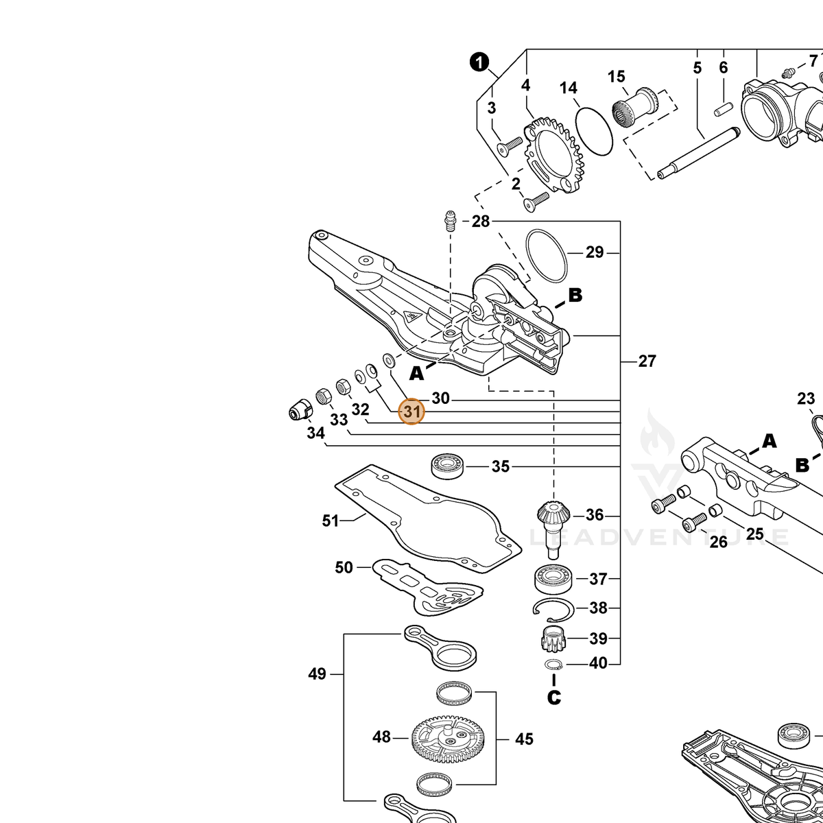 ECHO part 90060800006 — IPL diagram snippet (6x zoom, amber highlight)