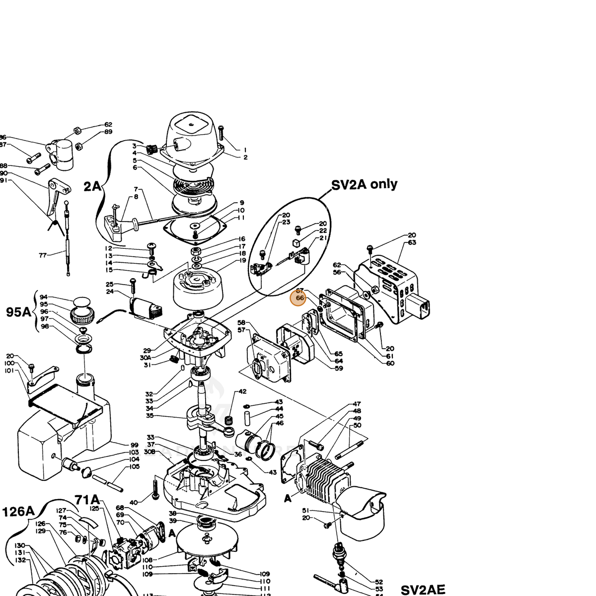 ECHO part 90061000004 — IPL diagram snippet (6x zoom, amber highlight)