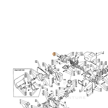 ECHO part 90061000005 — IPL diagram snippet (6x zoom, amber highlight)