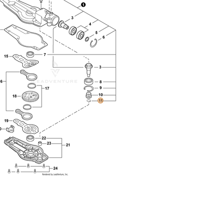 ECHO part 90070100008 — IPL diagram snippet (6x zoom, amber highlight)